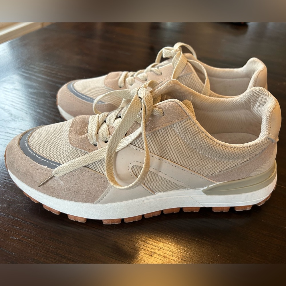 Rachel Zoe Sophie Beige and Taupe Sneakers